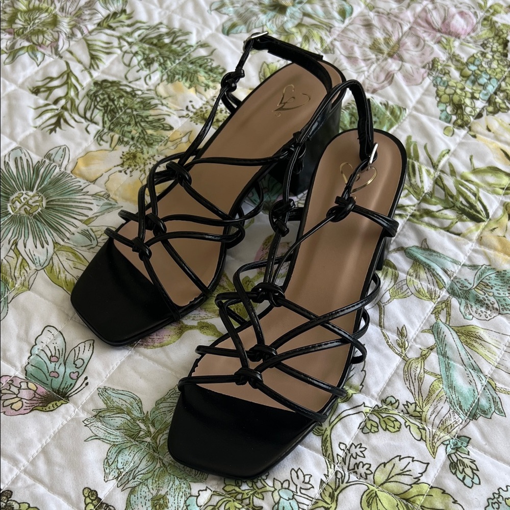 Windsor Black and White Strappy Sandals